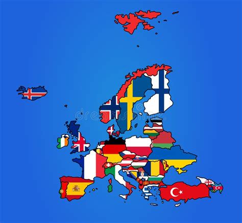 Europe Flag Map Stock Vector Image Of Flags Europe 48905851