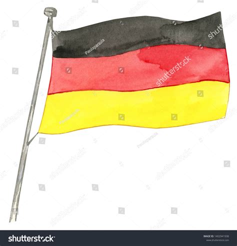 Watercolor German Flag Illustration German Flag Stock Illustration
