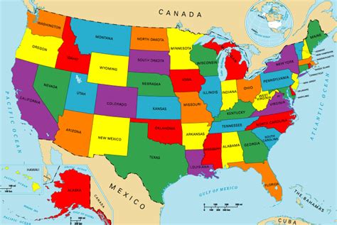 Mapa De Estados Unidos Pol Tico Con Nombres Estados Y Capitales