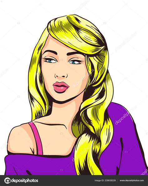 Pin Up Style Sexy Dreaming Woman Portrait Pop Art Girl Looking Up Face Vector Illustration