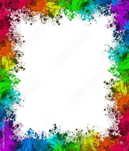 Multi Color Paint Splatter Borderbackground Foto De Stock Adobe Stock