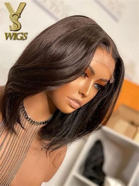 Yswigs Short Silky Straight Bob Style 13x6 Lace Front Wigs Undetectable Dream Hd Lace Human Hair