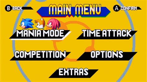 Sonic Mania Official Menu Youtube