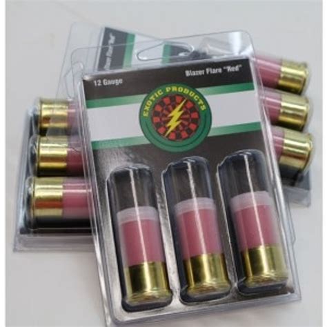 Exotic 12 Gauge Ammunition 2 34 Daytime Visible Red Flare 3 Rounds
