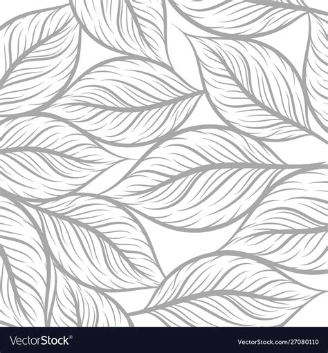 Leaf Drawing Art Pattern Texture On A White Vector Image