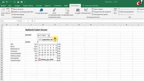 Select the symbol, and click the insert button. Excel: datumkiezer | Computer Idee