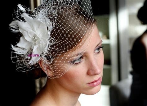 Items Similar To Bridal Headpiece Birdcage Veil Wedding Headdress
