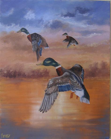 Ducks In Flight Painting By Mark Perry Fine Art America