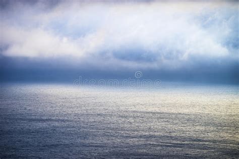 Beautiful Fog Bank Above The Ocean Stock Photo Image Of Copyspace