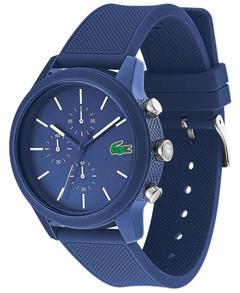 Lacoste Chronograph 1212 Blue Silicone Strap Watch 44mm For Men Save