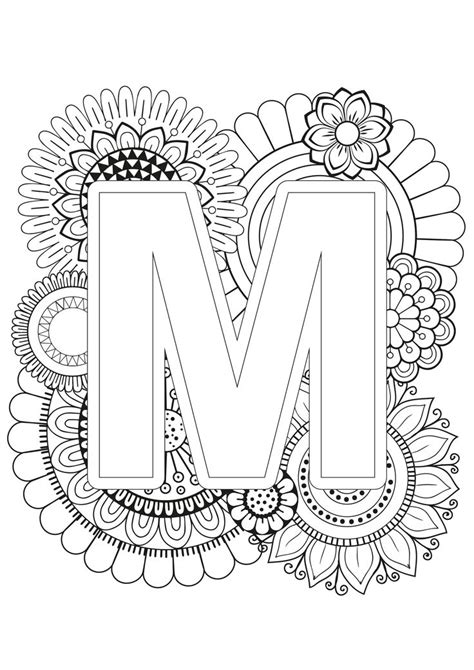 Mindfulness Coloring Page Alphabet Mandala Coloring Pages