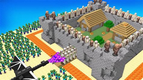 How To Protect Villager Castle From Ender Dragon Vs Zombie Army In