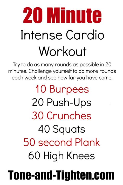 20 Minute Intense Cardio Workout How Many Rounds Can You