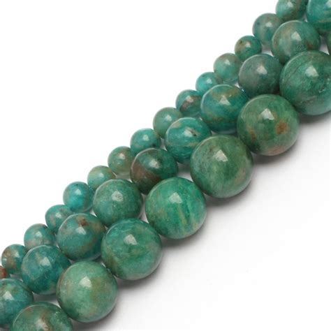 Round Amazonite Stone Beads Natural Amazonite Gemstone Beads Diy Loose