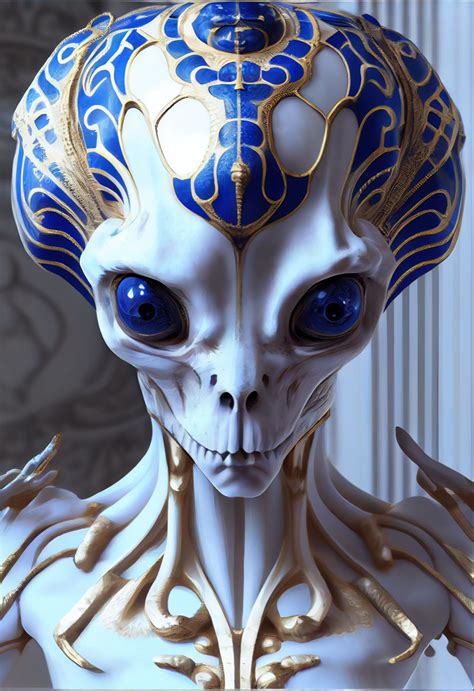 Gothic Alien Skull Sculpture With Azulejos Arte De Criaturas Míticas