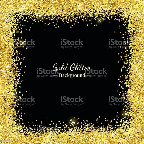 Gold Glitter Border Frame Vector Vecteurs Libres De Droits Et Plus D