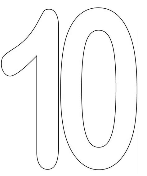 Picture Of The Number 10 Printable Moldes De Numeros Numero Para