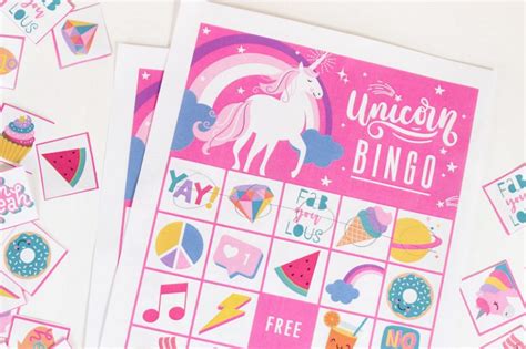 Free Printable Unicorn Bingo With Images Unicorn Themed Birthday