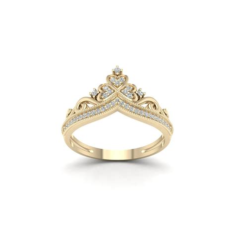 Imperial 18ct Tdw Diamond 10k Yellow Gold Crown Fashion Ring