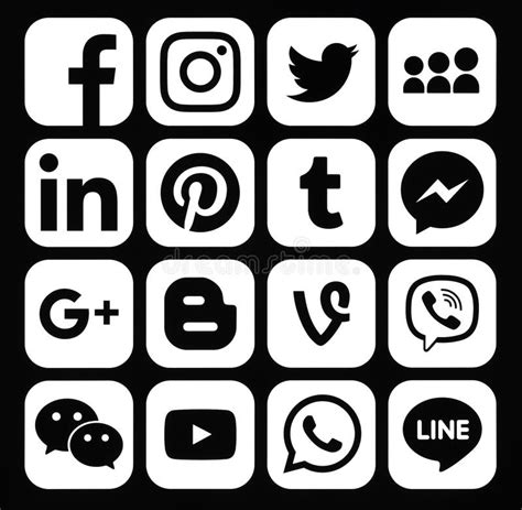 Free Black White Social Media Icons Icons By Icons By Alfredo Pdmrea