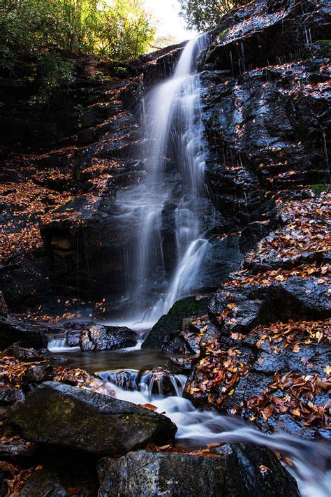 Waterfall In Smoky Mountains National Park In Tennessee And Nort