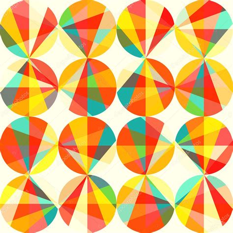 Geometric Pattern Of Circles And Triangles Colored Circles Seam