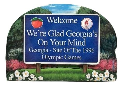 Georgia State Welcome Sign Artwood Fridge Magnet Ebay