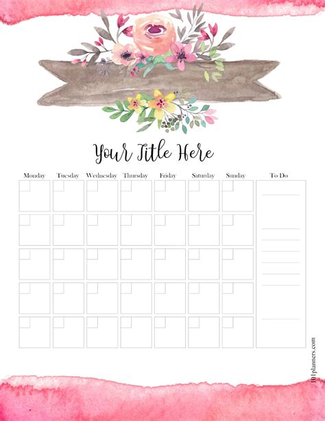 Monthly Planner Templates Room Surfcom
