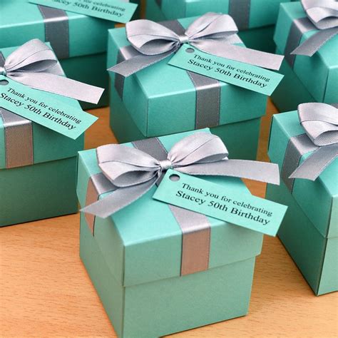 Personalized 50th Birthday Party Favor Box With Satin Bow And Etsy 50th Birthday Party