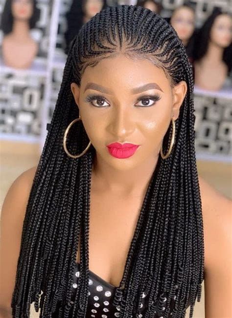 Cornrow Braided Wigs Ghana Weaving Lace Wig T For Women Twist Braid