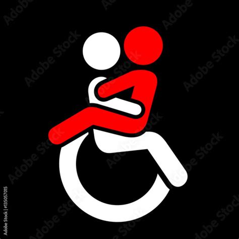 Vector Pictogram Two Persons Are Having Sex On Wheelchair Sex Life