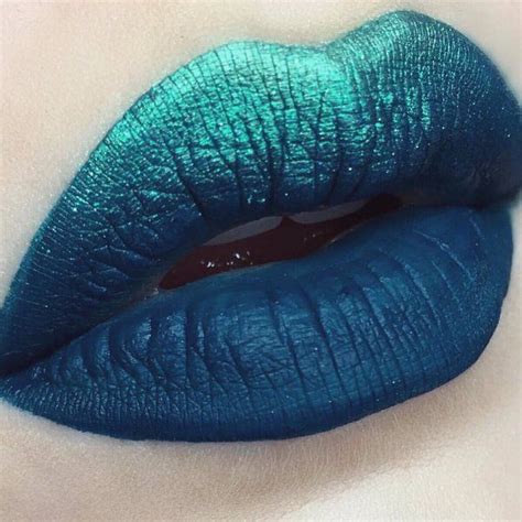 Turquoise Blue Lip Lip Art Makeup Lipstick Art Cute Makeup Lipstick