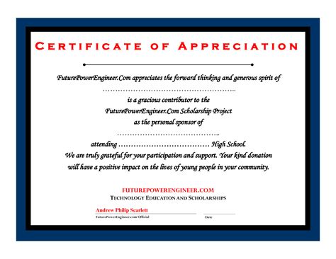 Donation Appreciation Certificate Template With Regard To Donation