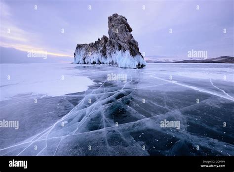 View Of Ogoy Island On Frozen Baikal Lake Olkhon Island Siberia