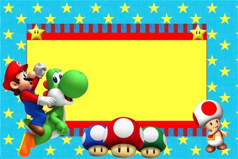 Awesome Free Birthday Party Invitation Backgrounds For Mario Bros Party