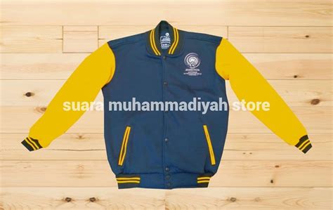 Jaket Varsity Muktamar Muhammadiyah 48 Navy Kuning Suara Muhammadiyah