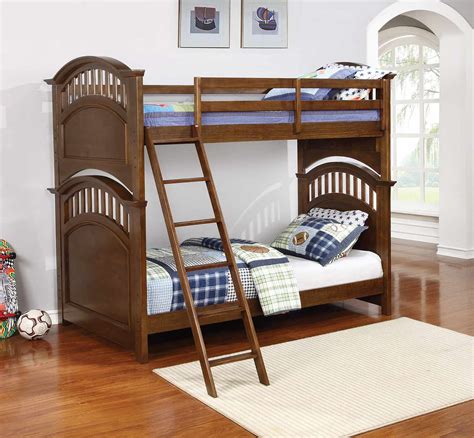 Coaster Halsted Twintwin Size Bunk Bed Walnut 461084 At
