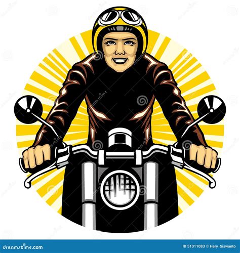 Woman Ride A Motorcycle Stock Vector Illustration Of Girl 51011083