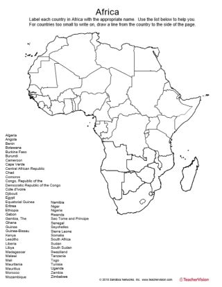 Later the organization professed the social quiz as a test. Africa Mapping Activity - Printable Worksheet (5th-12th ...
