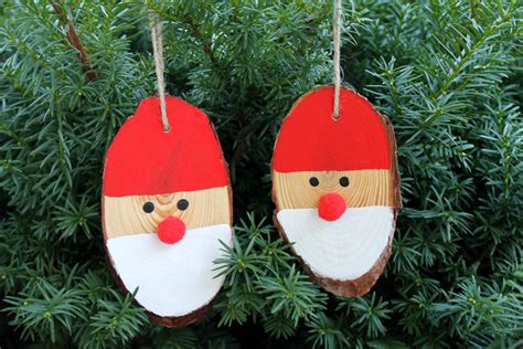 Diy Wooden Ornaments Santa Wood Slice Ornaments The