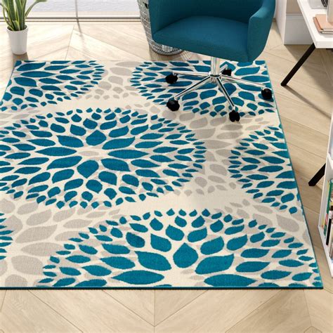 Maybe you would like to learn more about one of these? Wrought Studio Wallner Power Loom Teal Blue Area Rug ...