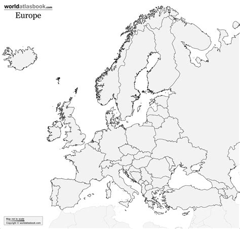 Blank Map Of Europe Including Black And White And Coloring Page Europe