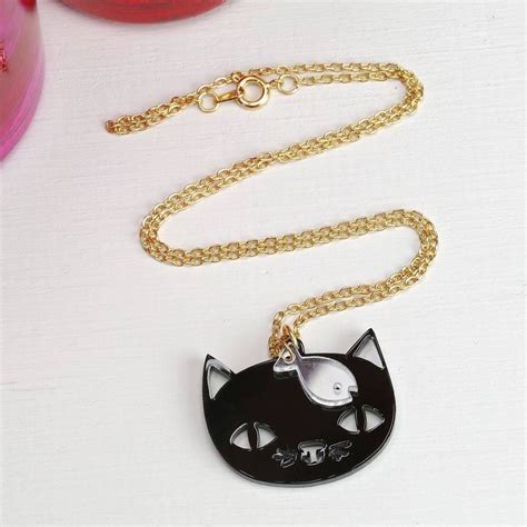 Catnap Black Cat Necklace Cat Lover Ts Cat Lovers Cat Necklace