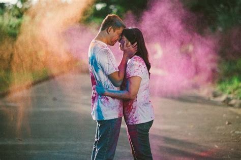 That's all you need to know. It's better than Tinder! | Powder paint photography, Holi powder, Engagement shoots