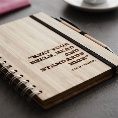 Personalised Quote Wooden Notebook Set For Her By Sophia Victoria Joy