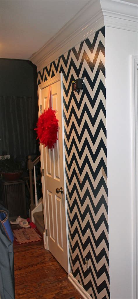 Diy Painted Chevron Striped Wall With Detailed Tutorial