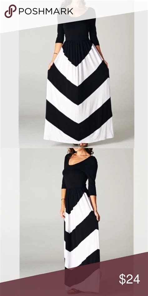 Chevron Black And White Maxi Dress S Black White Maxi Dress Maxi