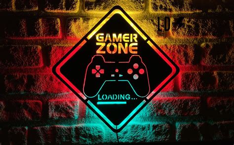 Gaming Zone Gamer Zone Led Sign Gaming Room Decor Game Room Etsy Uk