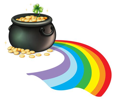 A Pot Of Gold Coins With A Green Plant 526424 Vector Art At Vecteezy