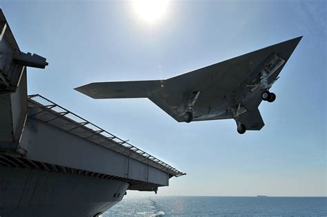 Us Navys Unmanned X47 B Jet Lands On Aircraft Carrier For The First